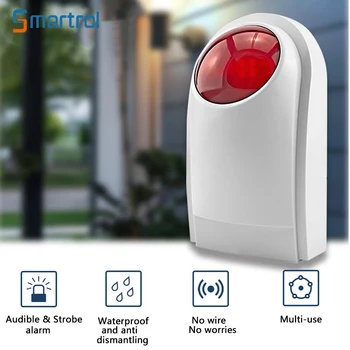 Smartrol 무선 사운드 라이트 알람, 홈 보안 알람 호스트, 433MHz, 110dB, 높은 데시벨, G60, G30, G20, G12, G40, G48, G60B, G64B, G34