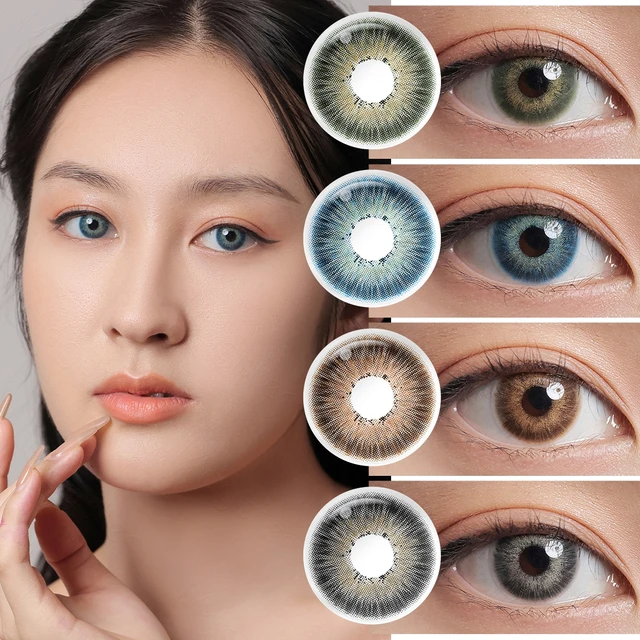 2pcs/pair Color Contact Lenses Natural Bright Cosmetic Eye Contacts Lens  With Colored Contact Lenses For Eyes Gray Blue Yearly - Color Contact Lenses  - AliExpress