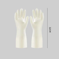 Durable Waterproof White Nitrile Gloves for Kitchen and Household Cleaning (H32 regular)