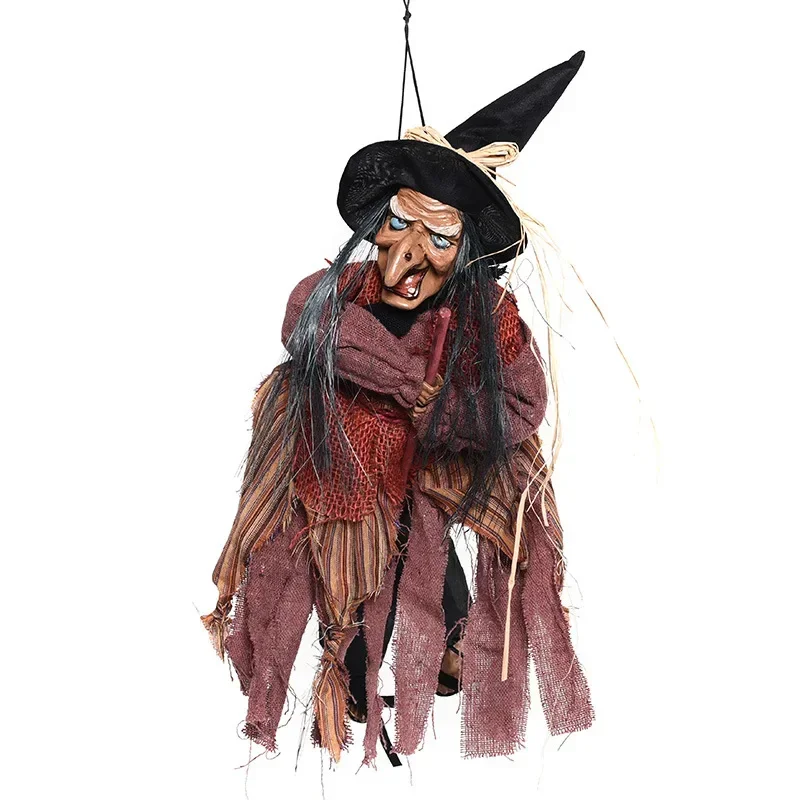 Halloween Hanging Witch Pendant Decor Electric Glowing Toy Tricky Props Home Festival Party Decoration electric interactive toy