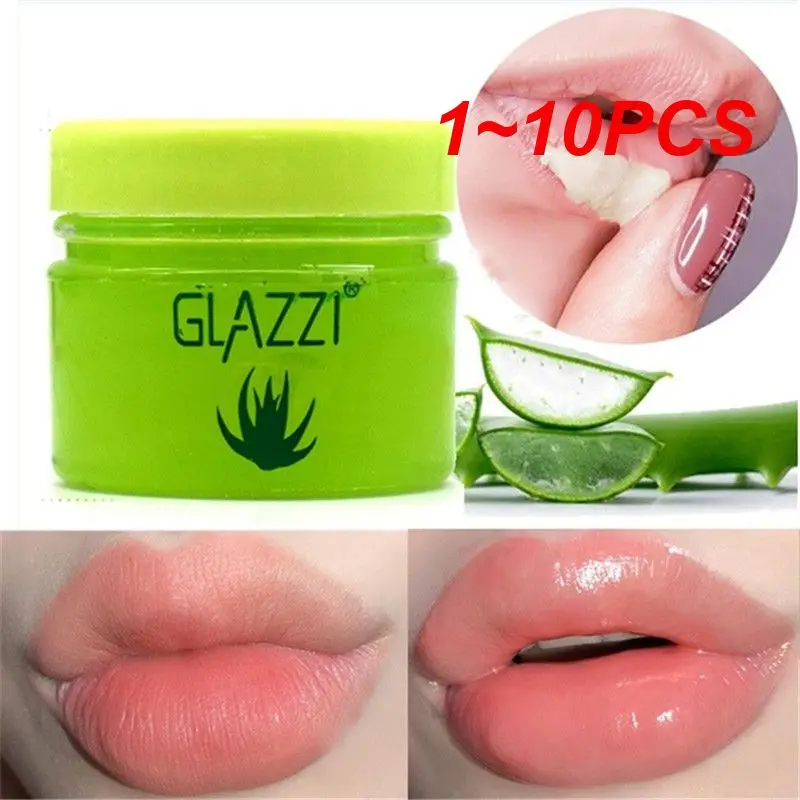 

1~10PCS Aloe Vera Hydrating Moisturizing Lip Balm Lips Care Soothing Gel Color Change Lip Gloss Makeup Lip Base Primer Oil TSLM1