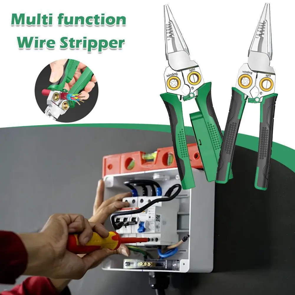 New 8 In 1 Wire Stripping Pliers Multifunction Electrician Cable Stripper Cutting Splitting Repair Hand Tools Pliers