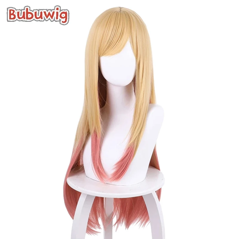 Bubuwig Synthetic Hair Anime Marin Kitagawa Cosplay Wig Women 80cm Long Blonde Gradient Pink Wigs Heat Resistant bubuwig synthetic hair shaddiq zenelli cosplay wigs mobile suit gundam the witch from mercury 80cm blonde wig heat resistant