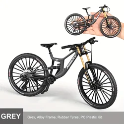 1:6 Scale Alloy Mountain Bike with Realistic Gear and Shock Absorbers - Perfect Gift (GRAY)