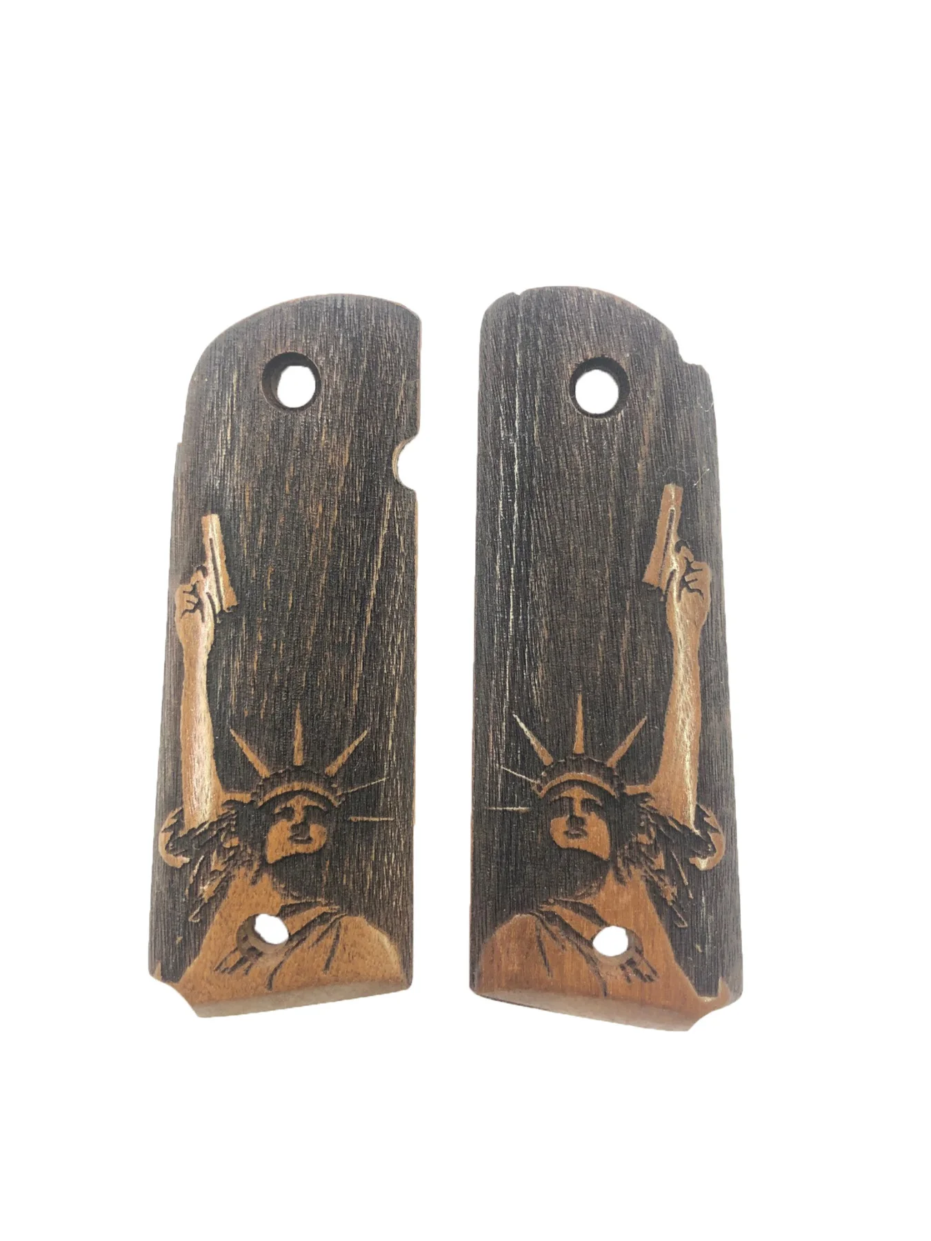 

Colt 1911 Compatible Custom Pattern Laser Cut Wooden Grip Mod65