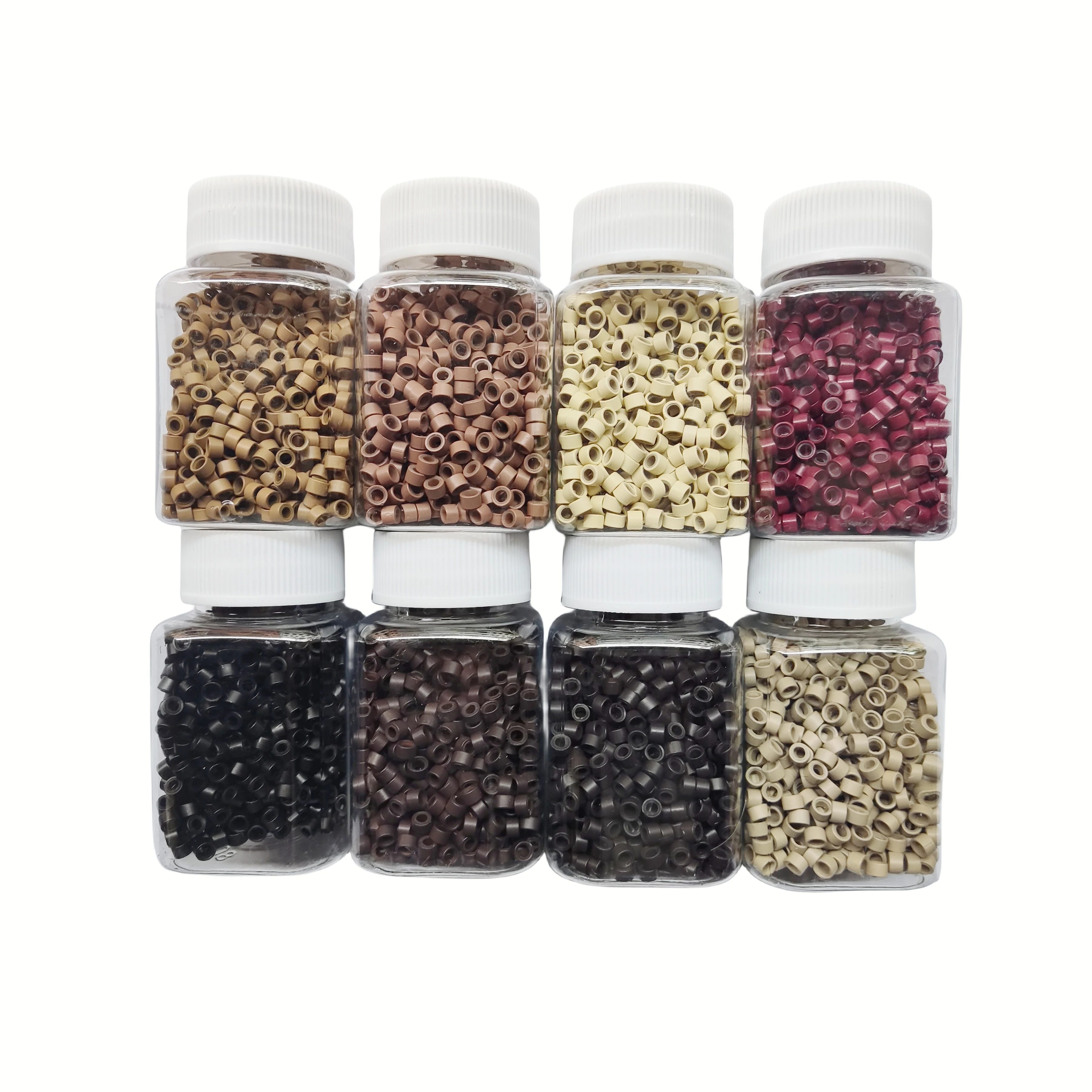 1 Bottle 4.5mm*2.5mm*3mm Silicone Micro Ring/Link/Bead Hair Extensions Tools 12 Colors Optional 2
