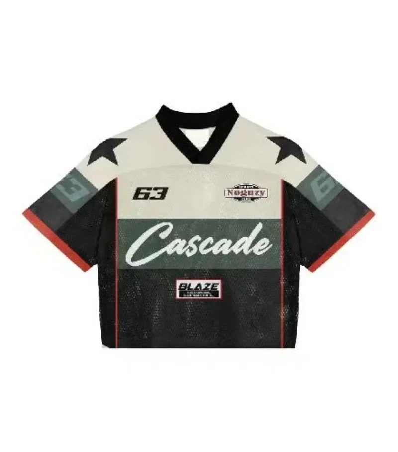 ウェア vintage uni form Brazil y2k Y2K Short Sleeve T-Shirt Harajuku Hip Hop Fashion Jersey Men