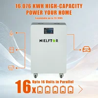 Batterie au lithium LiFePO4 48V 314Ah 16kWh avec disjoncteurs, écran tactile LCD, RS485/CAN pour système solaire domestique hors réseau, batterie LiFePO4 51.2V 300Ah, stock UE 3
