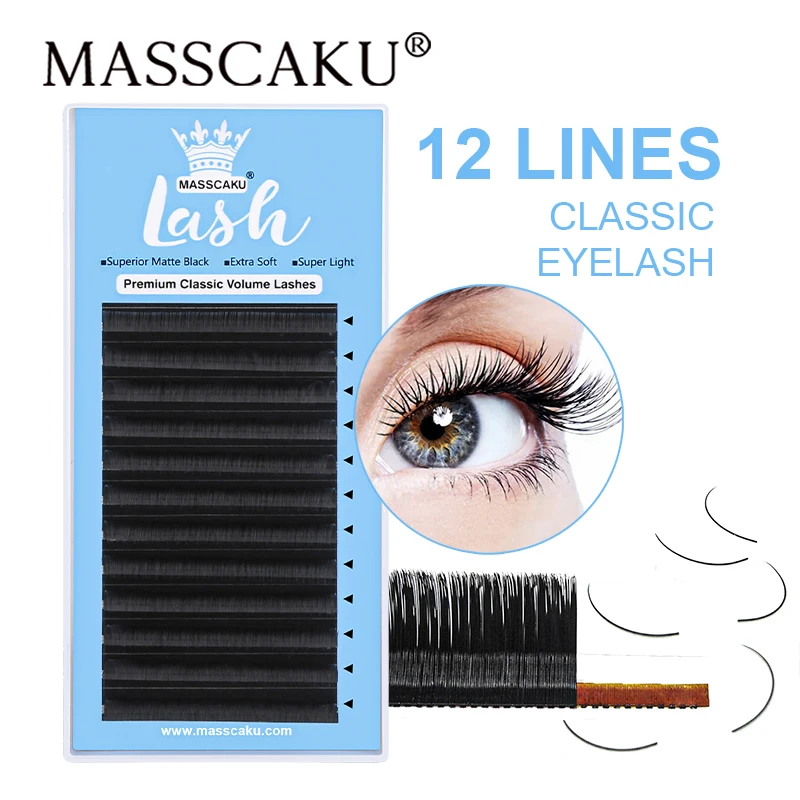 MASSCAKU c/d curl beauty soft individual eyelash extension custom private label with eyelash extension packaging box - AliExpress
