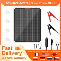 MHPOWOS – chargeur et mainteneur de batterie solaire étanche 30W 12V, Kits de charge de maintien de panneau solaire 12 volts pour voiture, bateau, Marine, RV 1