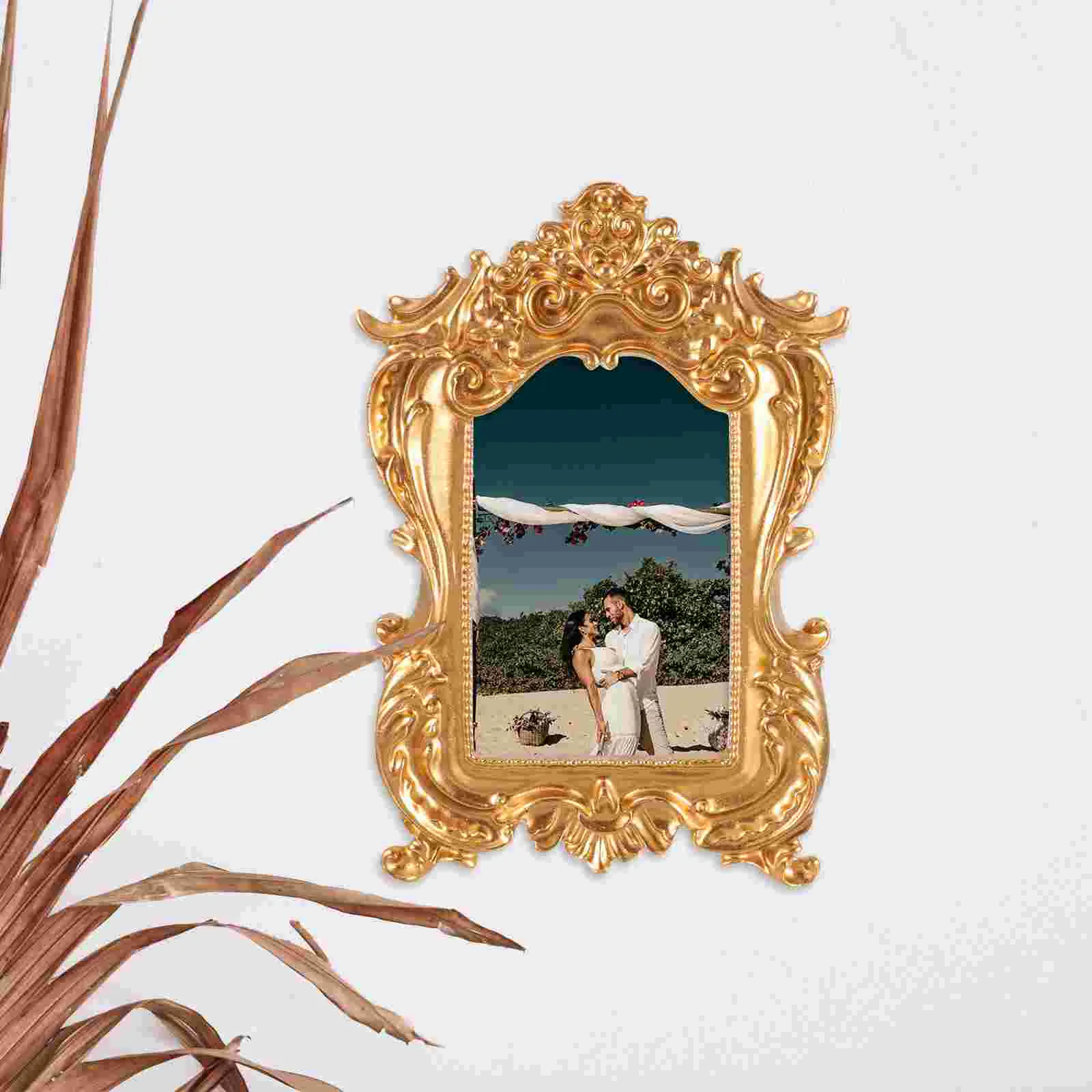Photo Frame 2Pcs Small Photo Frame Mini Picture Display Shelf Vintage Resin Frames Antique Photo Frame Mini Vintage Frames Decoration