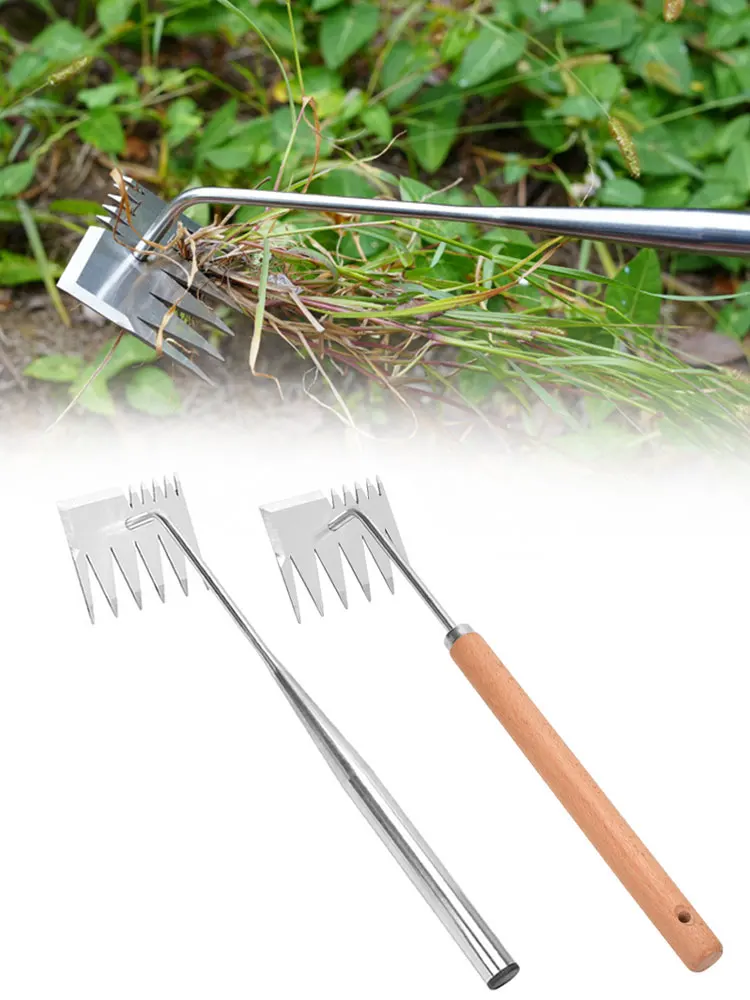 Weeding Artifact Uprooting Tool, Steel Weed Puller, 6 Teeth, Dual Purpose, Hand Remover Tool, Lawn, Garden, Weeder