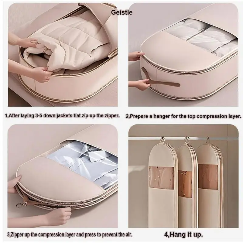 Hangable Garment Bag Closet Coat Storage Bags Compression Save Space Jackets Storage Bag Dustproof Wardrobe Clothes Organizer