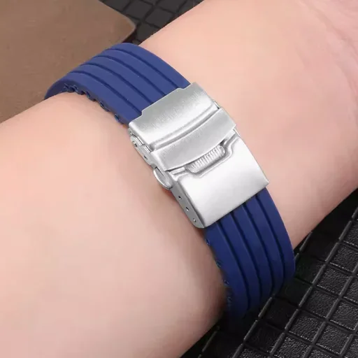 Universal Waterproof Sport Silicone Watch Band with Folding Buckle Strap