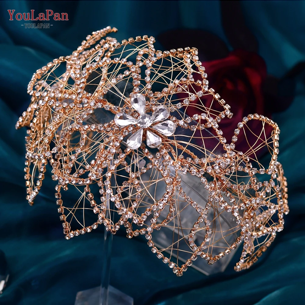 Bridal Hair Accessories TOPQUEEN Bridal Crown Rhinestone Women Headband Bride Headpiece Wedding Hair Jewelry Pageant Tiara Headdress HP256