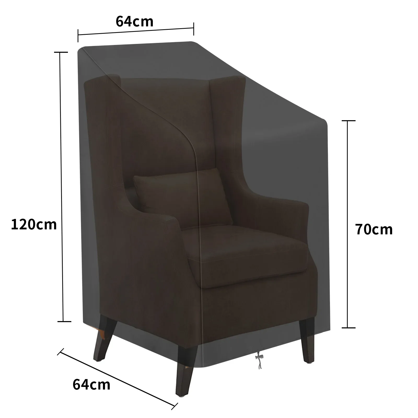 

Чехол для садовой мебели 64x64x12, 0/70 см, 300D