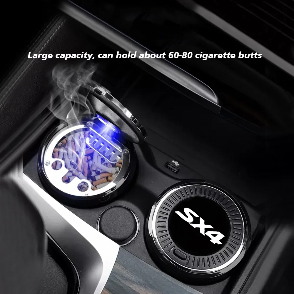 자동차 담배 재떨이 컵, 휴대용 LED 연기 제거제, 스즈키 SX4 자동차 인테리어 액세서리