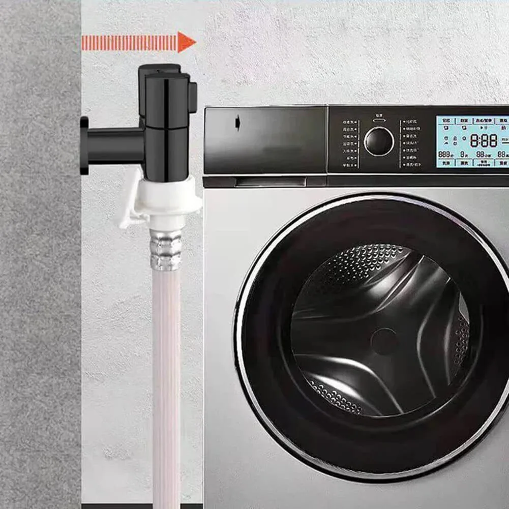 G1/2 1 In Two Out Double Control Washing Machine Faucet Toilet Triangle Valve For Bathroom Toilet Washing Machine Faucets 4