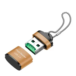 Compact High - Speed USB 2.0 Micro SD Card Reader Adapter (Gold)