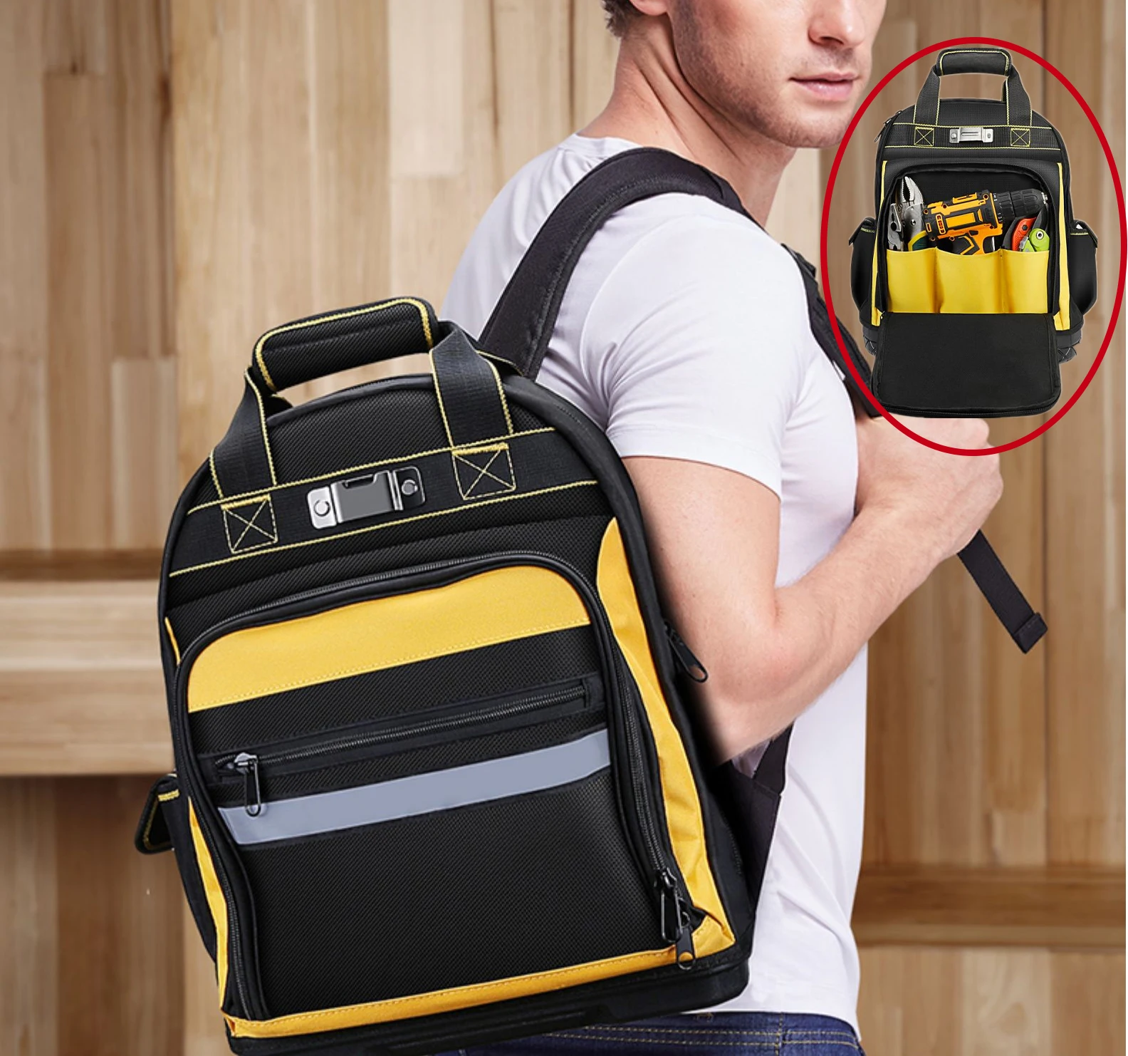 New Shoulder Tool Backpack Large Waterproof Electrician Repair