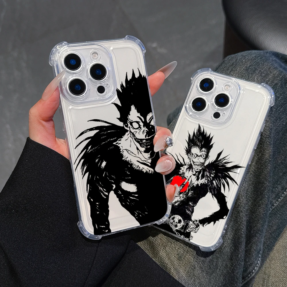 Stylish Transparent Anti-Fall Anime Phone Case - Death Note Design