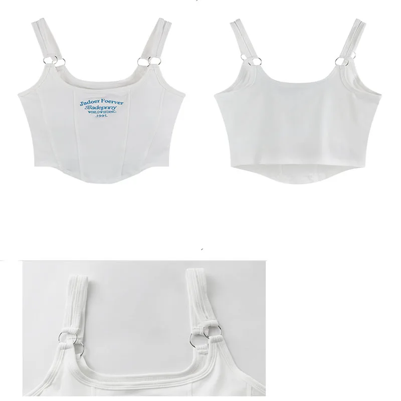 Sleeveless Sexy Vest T-shirt Camisole Crop Top with Padded Bra