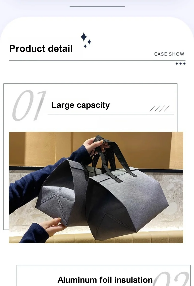 10pcs Grey Non-Woven Insulated Tote Bags – Reusable Portable Pouches for Bread, Food, B... - SKU NITB1619 - UGI Packaging