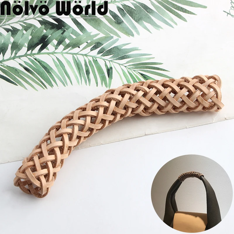 Hollow Apricot Leather Protective Handles For Bags Handles Handbag Shoulder Strap Sleeve Loop Detachable Crossbody Accessories bag handles handmade round braided rope detachable shoulder strap replacement handbag for women diy bag accessories part