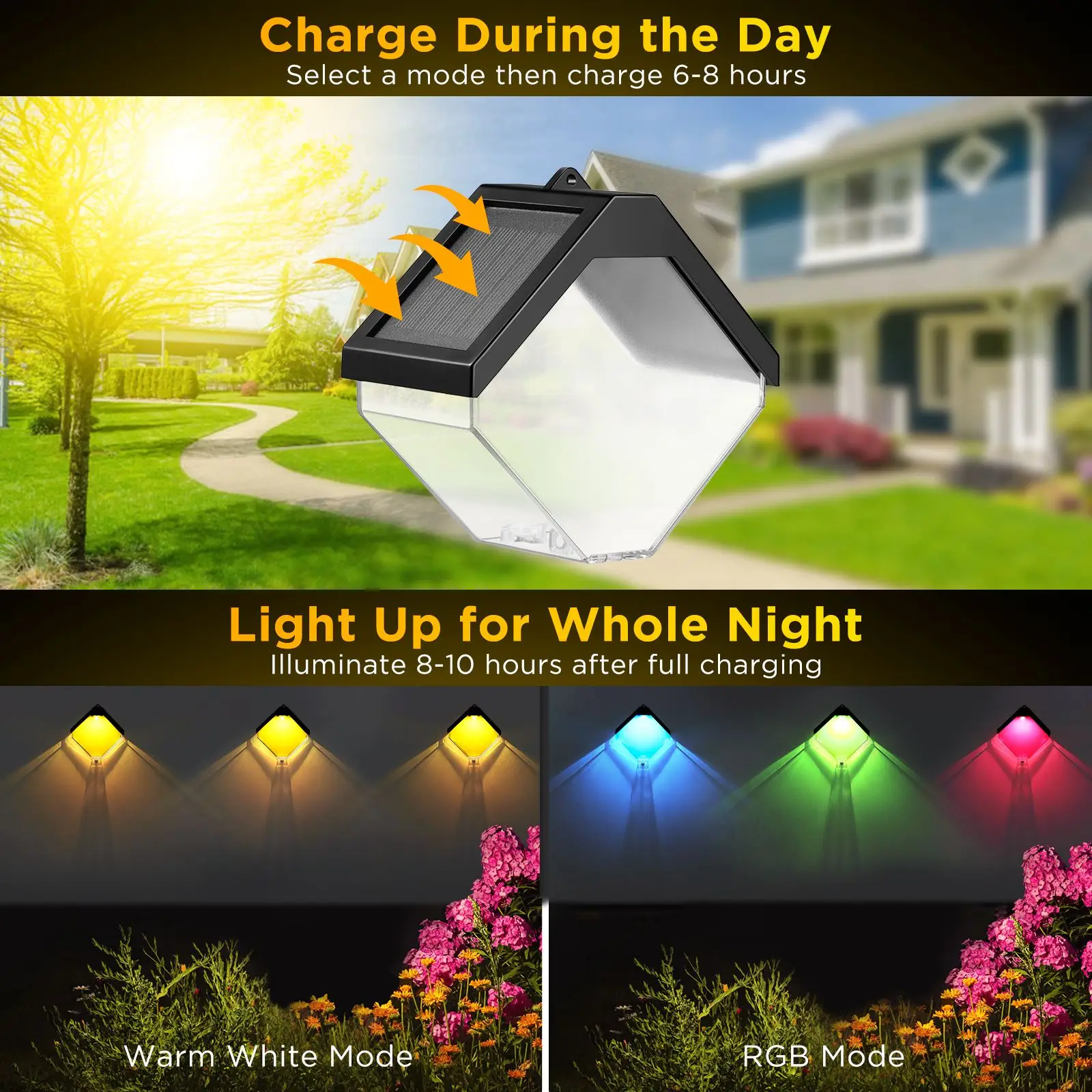 

4pcs Solar Powered Light Led Outdoor Balcony Decor Wall Lamp Exterior Balcony Garden Lamps RGB Ice Brick Chandelier For Porch