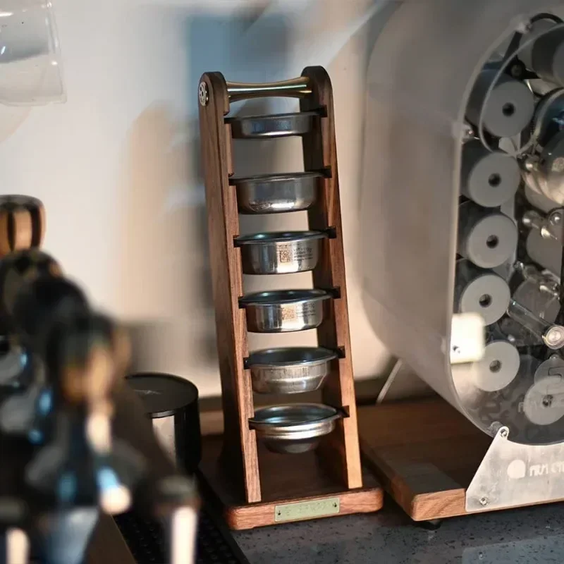 커피 필터 홀더 검은 호두 에스프레소 핸들 필터 바구니 홀더 커피 용기 보관함 바리스타 액세서리