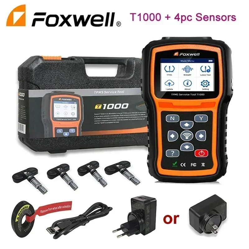 Best Foxwell T1000 TPMS Tool TPMS Sensors Programming Activate Check RF Key FOB Tire Pressure Monitoring System Auto Tester A++