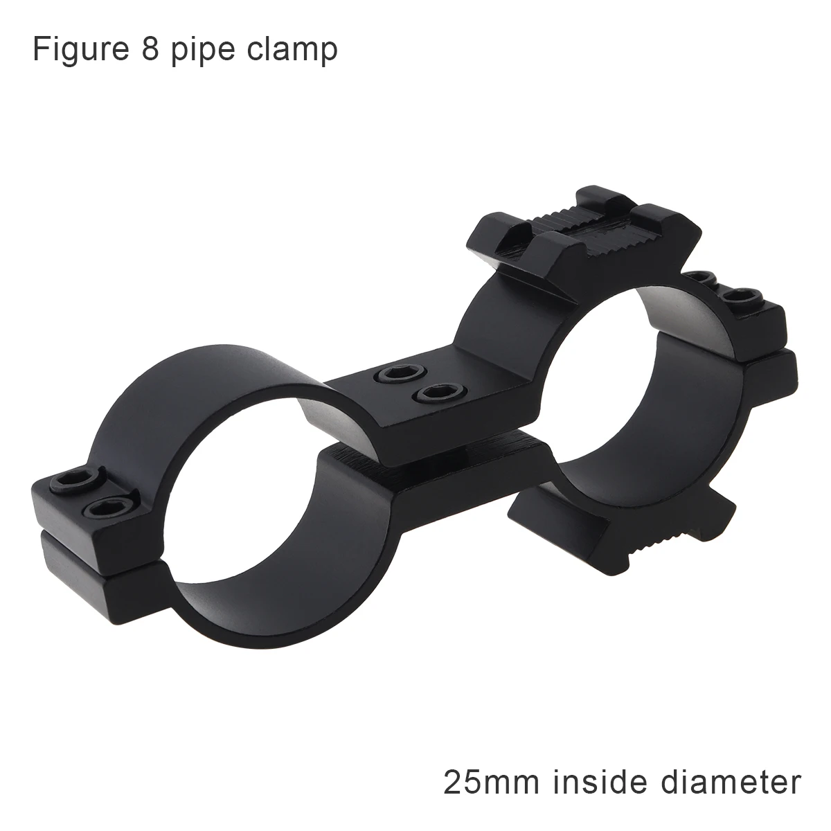 Bicycle Flashlight Holder 25mm Rail Mount 2 Ring Holes Sturdy Bike Torch LED Headlight Clamp Clip Bracket