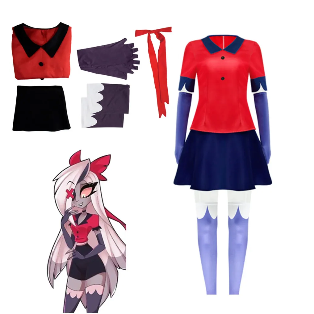 

Anime Hazbin Vaggie Cosplay Costume Hot Uniform Adult Men Women Party Devil Radio Demon Carnival Halloween Full Set