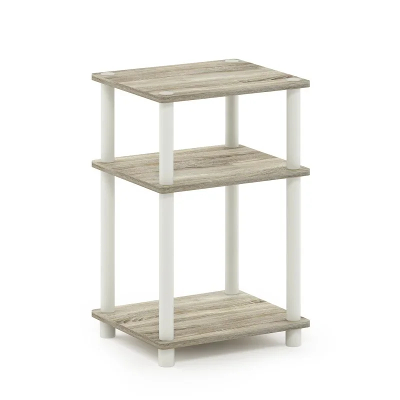

Furinno, только 3-ярусный торцевой столик Sonoma Oak/белый