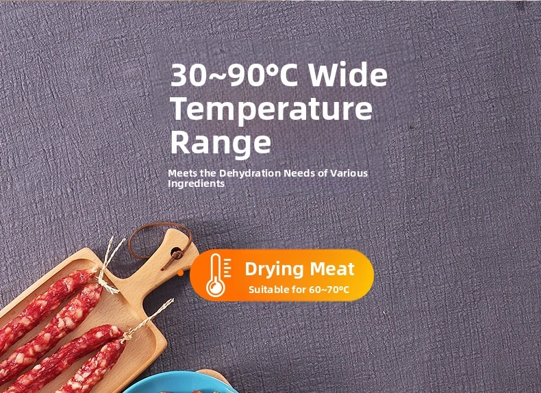 6-stufiger Dörrapparat aus Edelstahl mit Touch-Steuerung, einstellbarer Temperatur, für Dörrfleisch, Obst, Kräuter – Detail 5