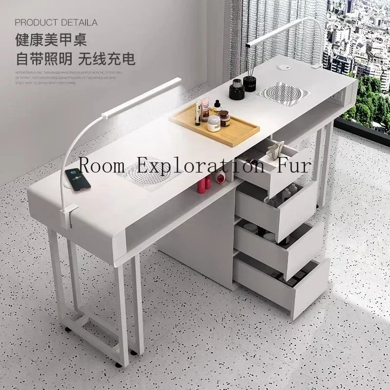 White Professional Manicure Table Makeup Simple Aesthetic Nail Tech Table  Living Room Mesa Manicura Beauty Furniture LJ50MT - AliExpress