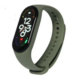 High-Quality Silicone Replacement Strap - Mi band 5 (Dark olive 10)