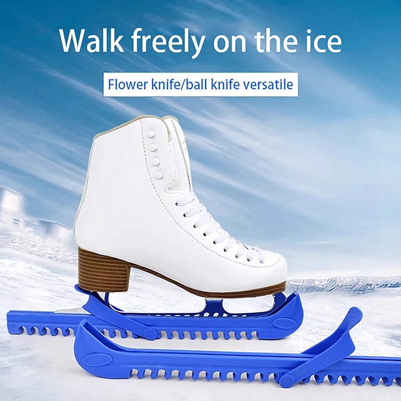 1Pair Ice Skates Skating Blades Protector Shoes Guards Practical Covers Adjustable Protective Case Plastic Blade Sleeve