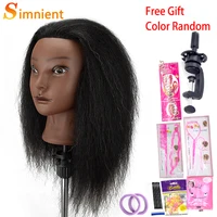 Têtes de Mannequin Afro pour tressage, poupées de cheveux, formation humaine réelle, modèle de coiffeur, Kit de coiffure naturel pour femmes, perruques 3