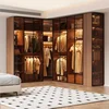 Modern glass wardrobe bedroom household combination storagecabinet L-shaped corner cloakroom closet Furniture forclothes Luxury 6 Modern glass wardrobe bedroom household combination storagecabinet L-shaped corner cloakroom closet Furniture forclothes Luxury 6
