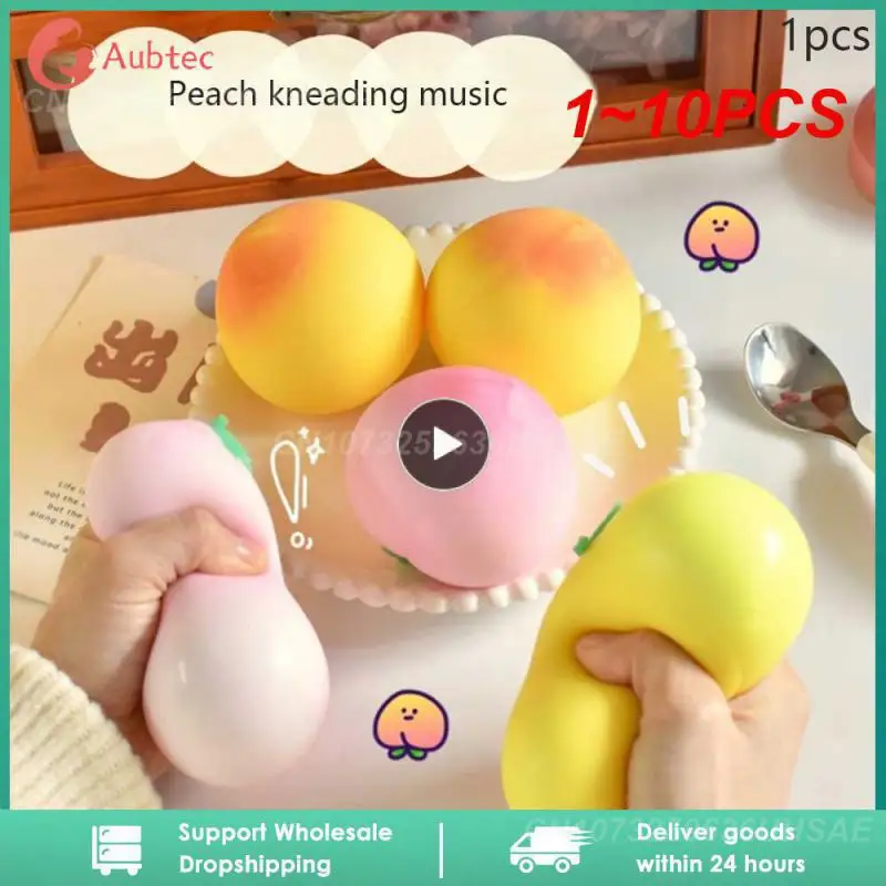 

1~10PCS Funny Decompression Vent Peach Squeeze Ball Gift Stress Decompression Artifact Reliever Sensory Simulation Fruit Food