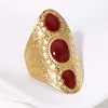 Bagues géométriques Vintage rouge goutte à goutte d'huile pour femmes, en acier inoxydable, couleur or, ouverture en cœur, bagues réglables, bijoux, nouveau 2025