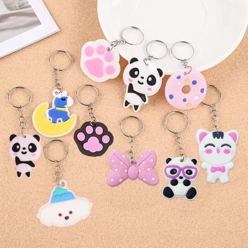 Sailorsunny 5-Piece Cute Mini Metal Keychain Set - Kawaii Anime Animal Charms For Purse & Bag