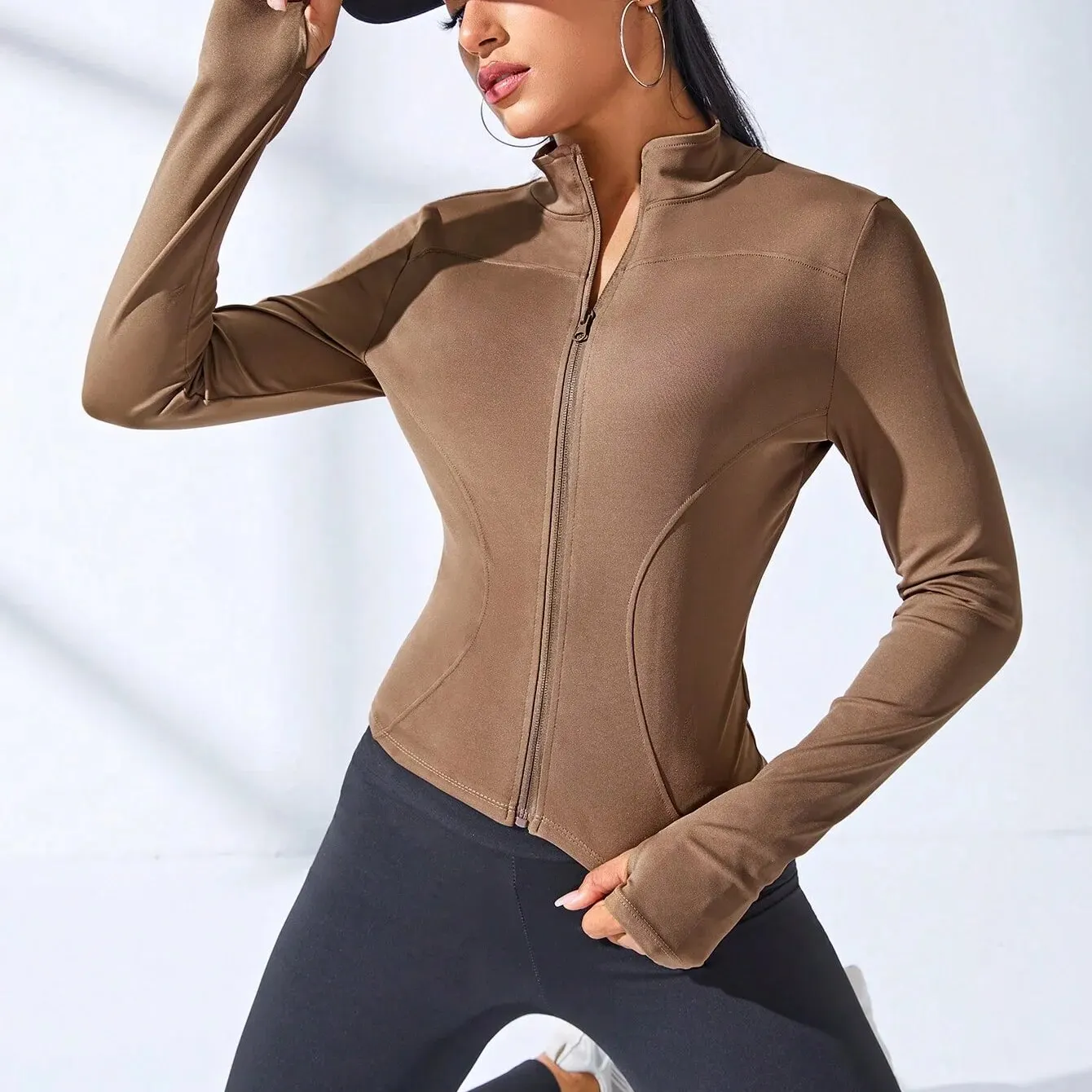 2024 Women's Slim Fit Yoga Sports Jacket with Zipper