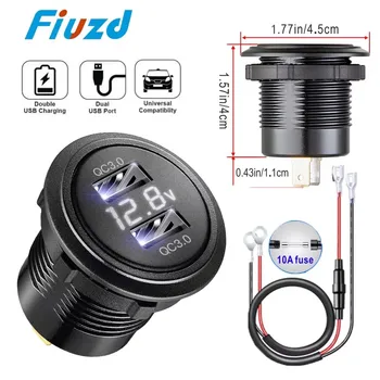 Caricabatteria per auto 12V 24V Presa USB Presa QC3.0 ricarica rapida 18W QC3.0 PC Adattatore presa per auto per auto Barca Marine Moto