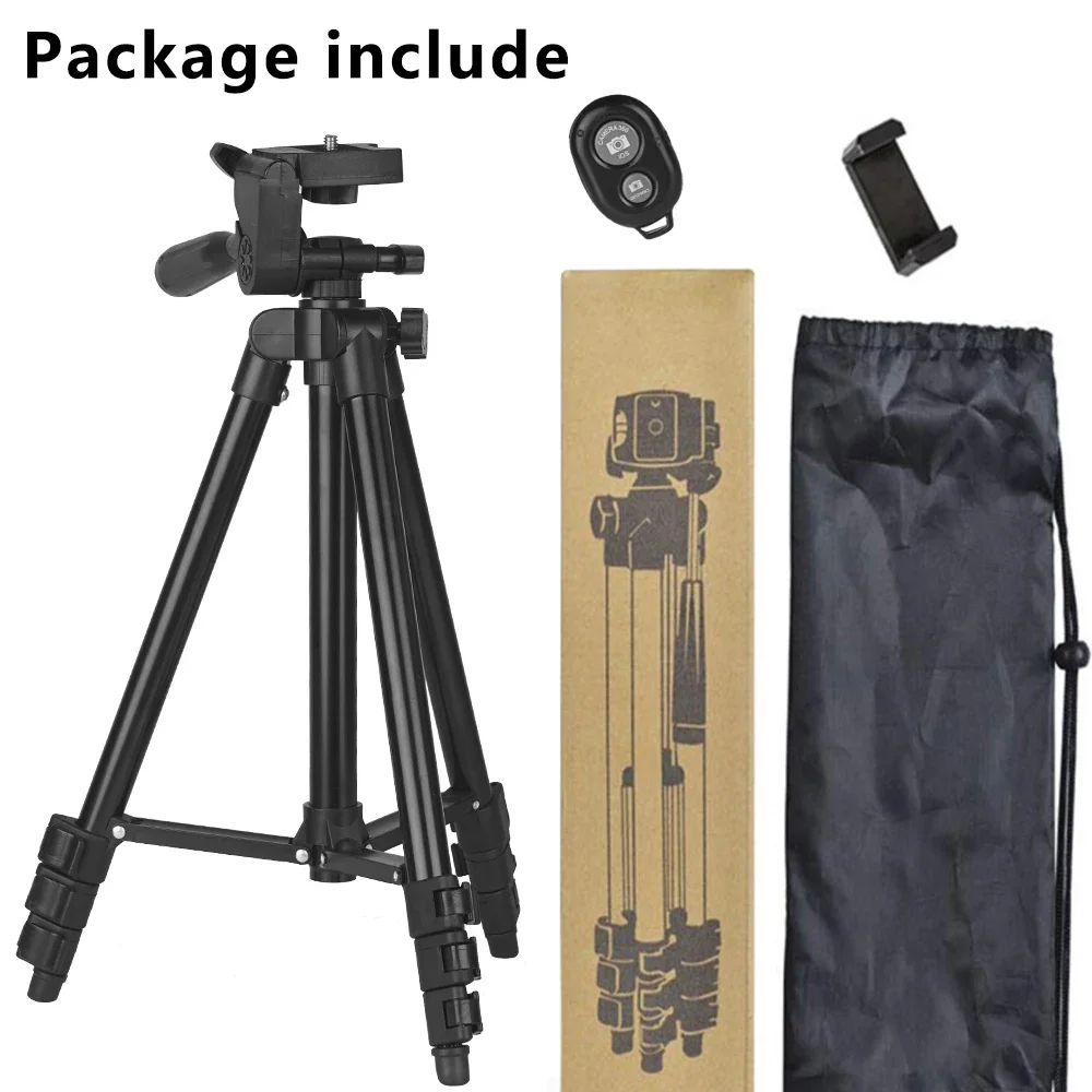 3120 Foldable Smartphone Tripod for Phone 100cm Universal Phone Video Tripod Stand with Bluetooth Selfie Remote Video Recording Photography Stand