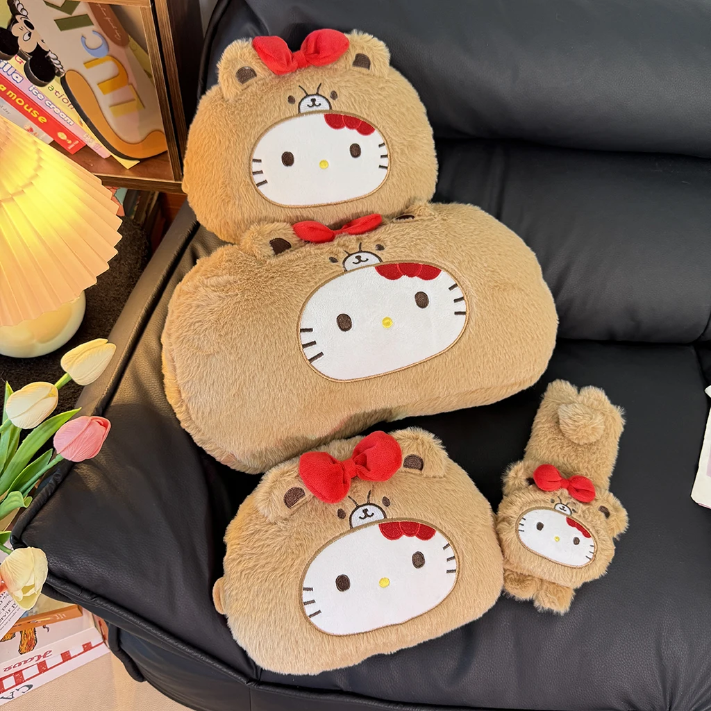 Sanrio Cartoon Cute Hello Kitty Headrest Neck Safety Cushion Chair Neck Support Headrest Seat Belt Cover Car Decoration Gift