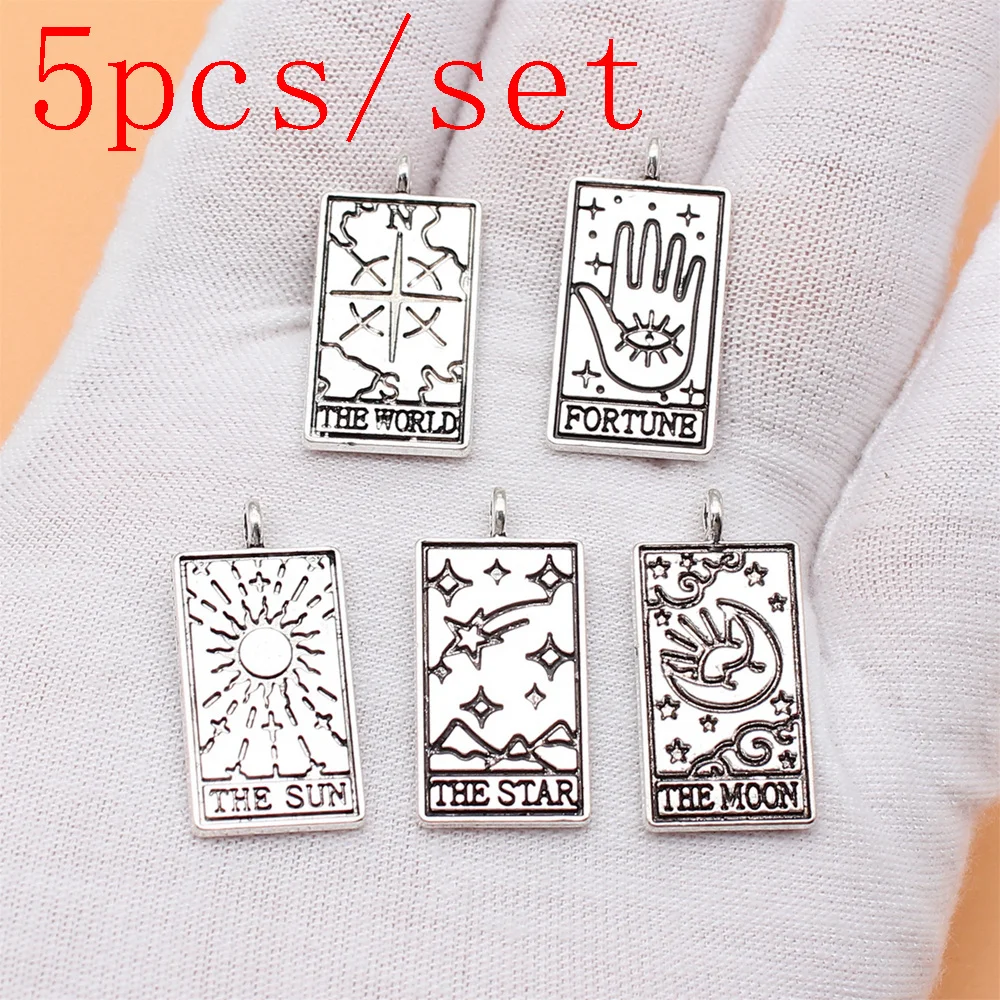 

Popular Findings Jewelry Making Supplies Tarot Charms 5pcs/set