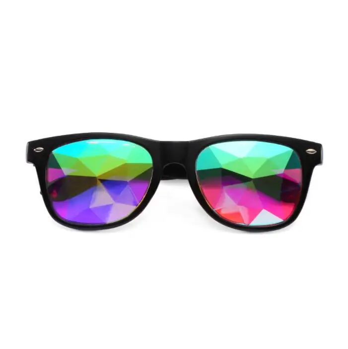 kaleidoscope glasses metal Sunglasses Women Party Psychedelic Prism Diffracted Lens EDM Sunglasses Female