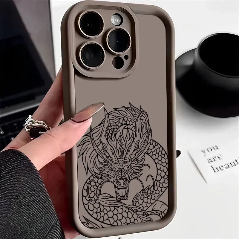 Shockproof Silicone Soft Chinese Dragon Phone Case